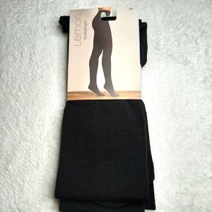 Lemon textured tights, black L/XL, New in package